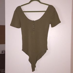 Olive green body suit